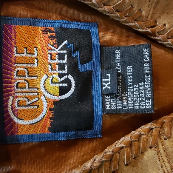 Suede Brown Leather XL Cripple Creek Vest Snap Closure C: 42", Back to… - Picture 2 of 5